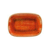 Bonna China Sienna 5.5" x 4" x h:1.25" 7 oz. Rectangular Terracotta Porcelain Deep Plate (Set of 2)